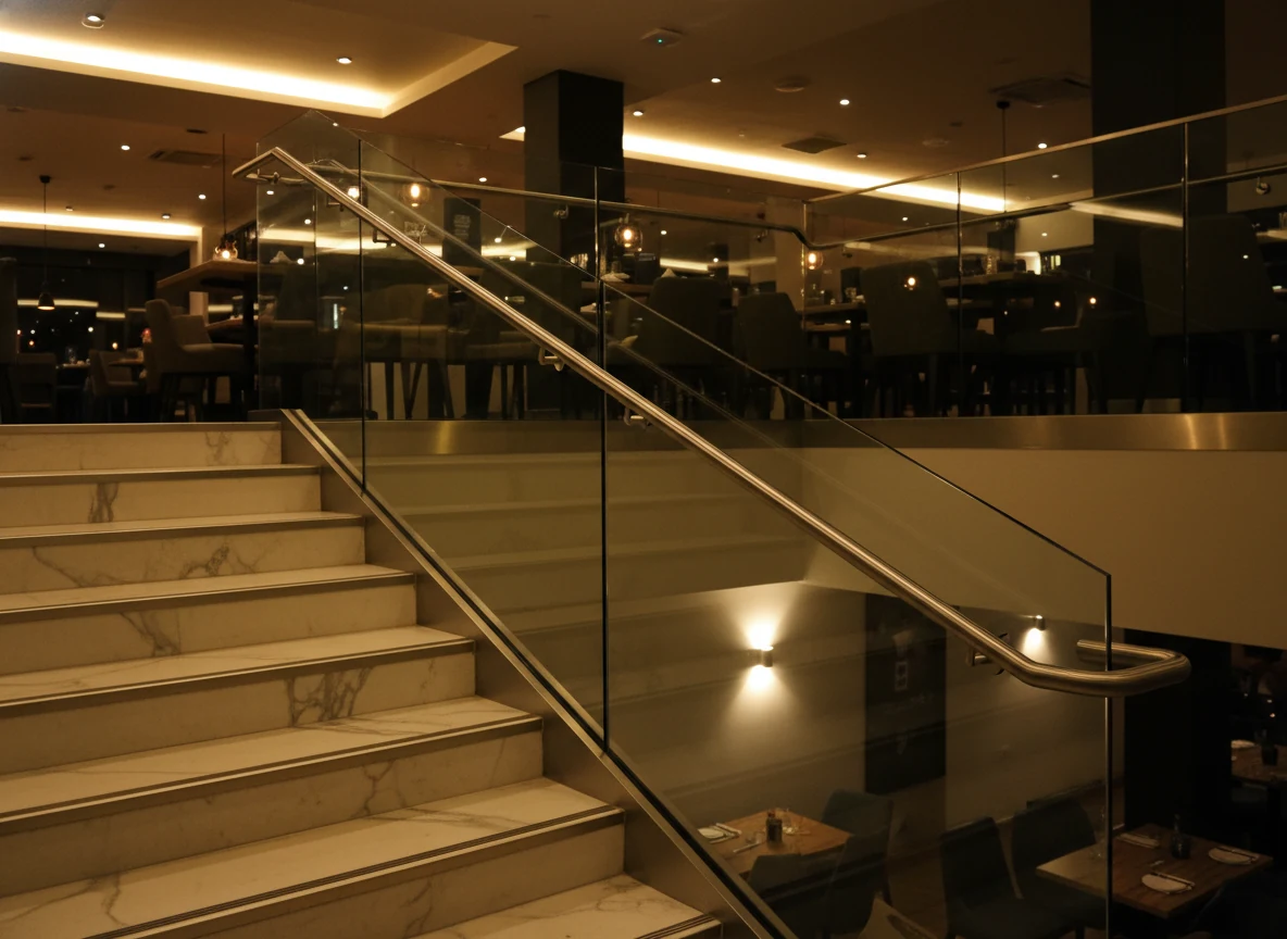 Commercial glass balustrade installation in a Birmingham office building