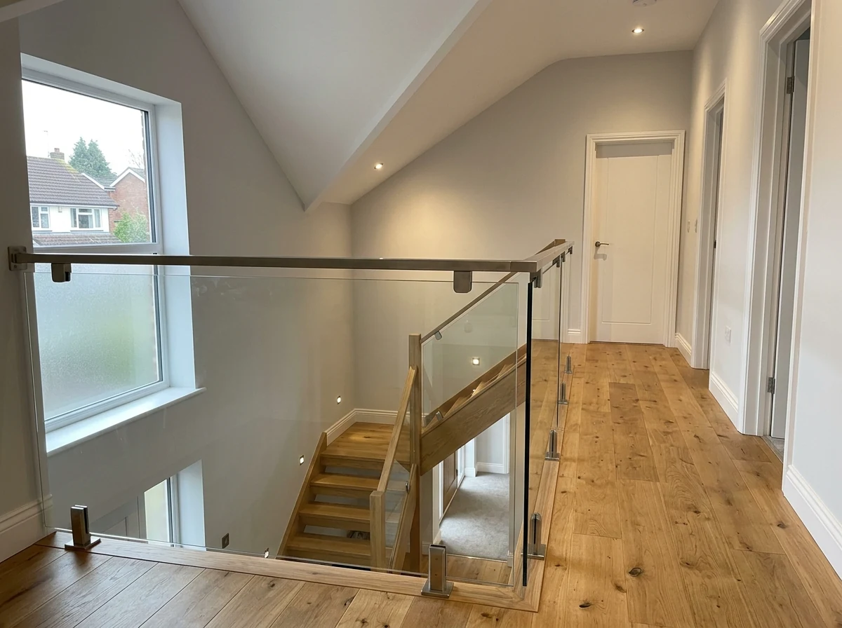 Frameless glass balustrade installation in an Edgbaston home in Birmingham